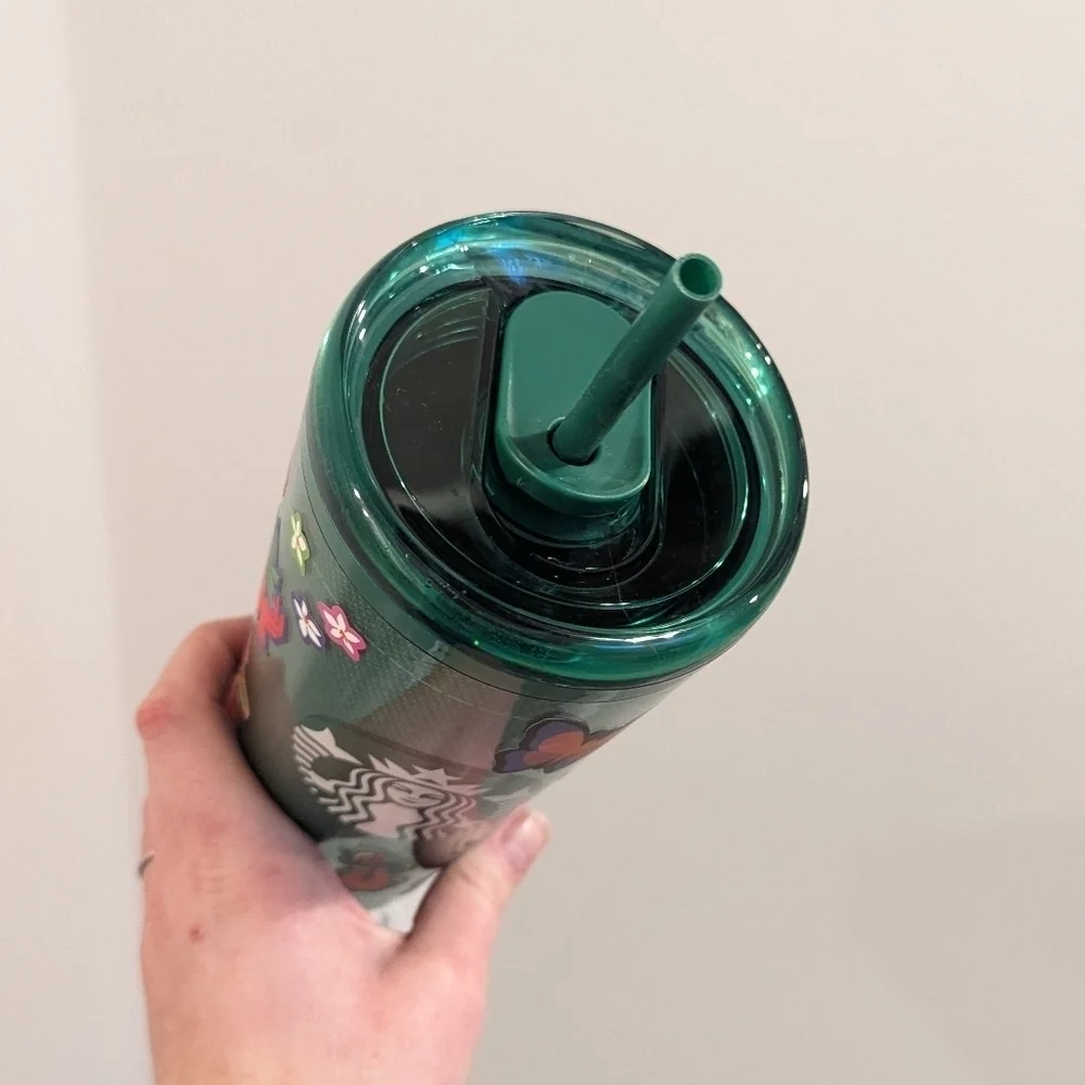 Starbucks 24 oz Green Apron Tumbler with Removable Stickers